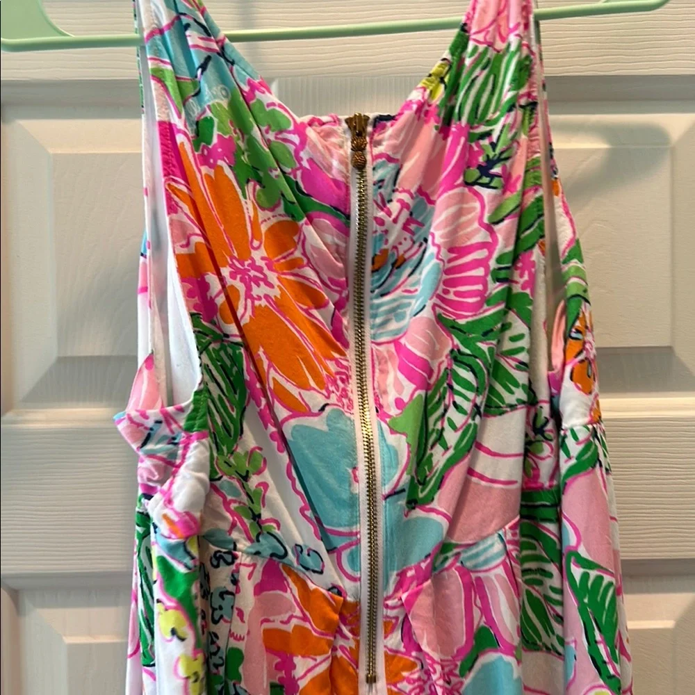 Lilly Pulitzer Tropical Pink and Green baby doll style tank shirt - Picture 8 of 14